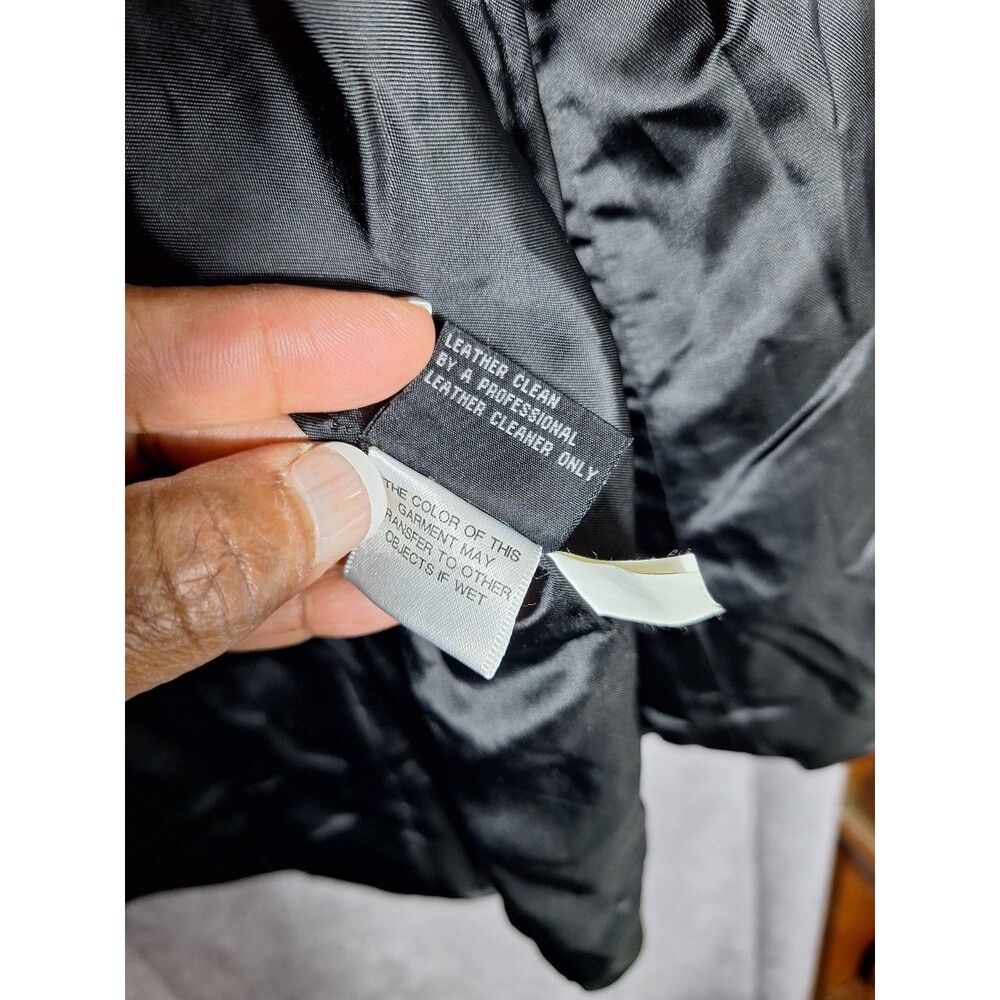 Tiboa Leather Jacket Womens 2X Black Genuine Leather Zip Collared Lined Pockets - Picture 9 of 9